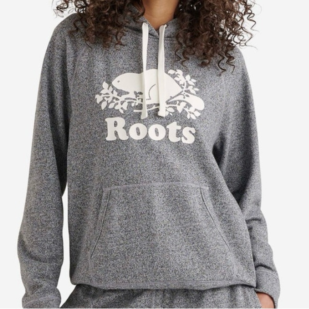 Roots original kanga hoodie salt and pepper size small